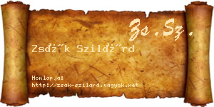 Zsák Szilárd névjegykártya