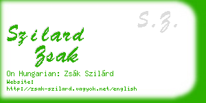 szilard zsak business card